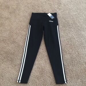NWT! ADIDAS Size S black with white 7/8 sports tights